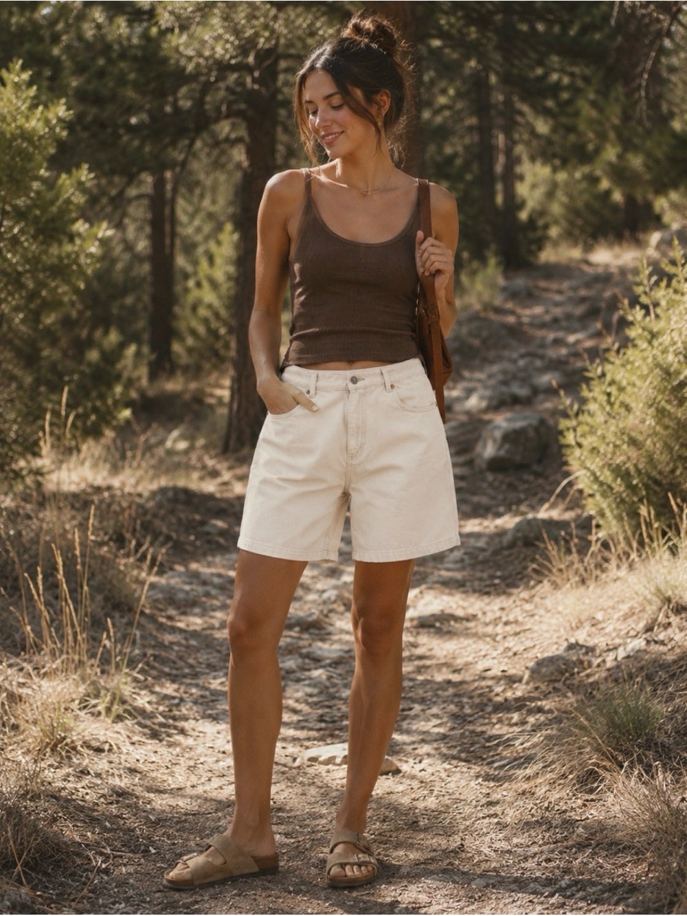 Patagonia Cream High-Rise Bermuda Shorts